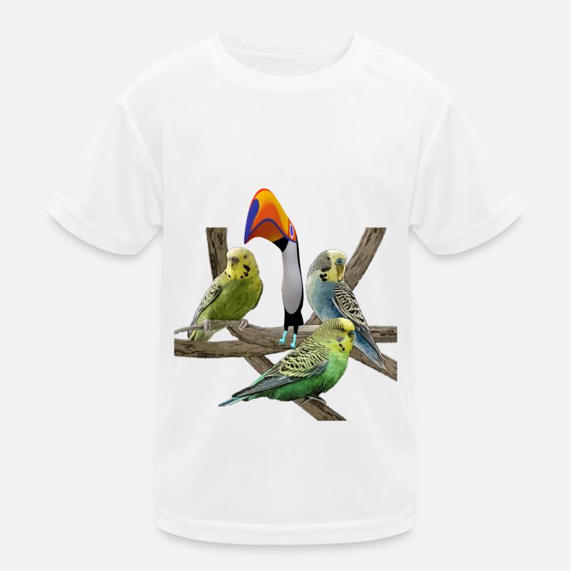 Wellensittiche Kinder Funktions-T-Shirt