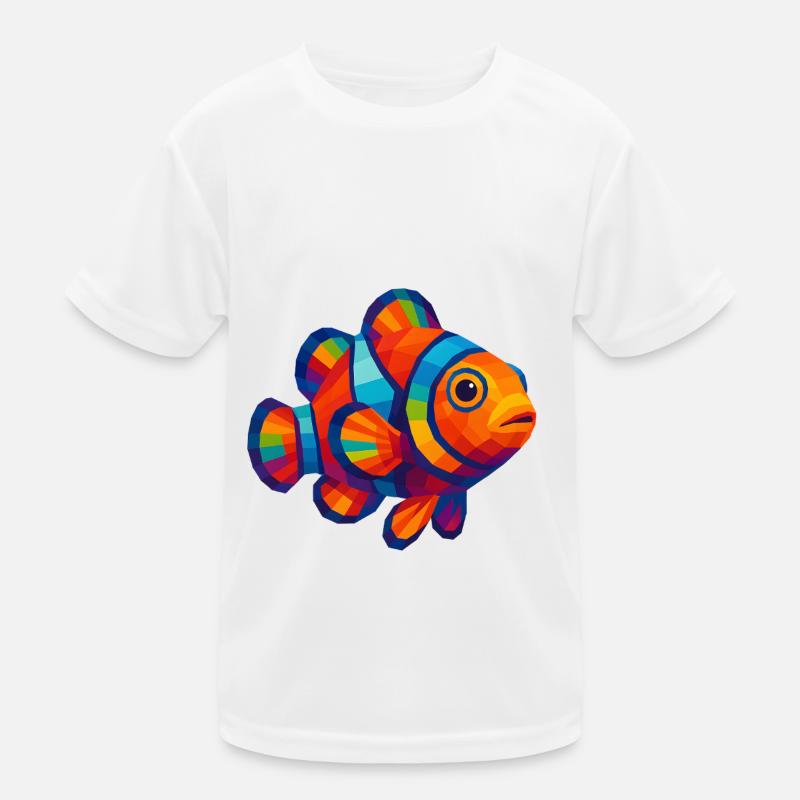 WPAP Polygon Style Animals - Clownfish Kids Functional T-Shirt