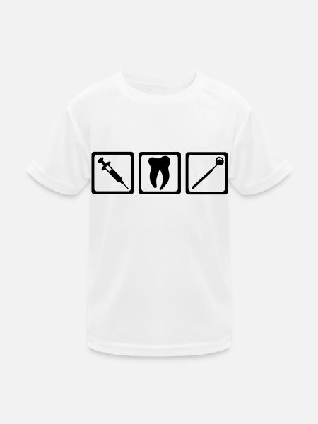 Dentist - Teeth - Kids Functional T-Shirt - white - Front