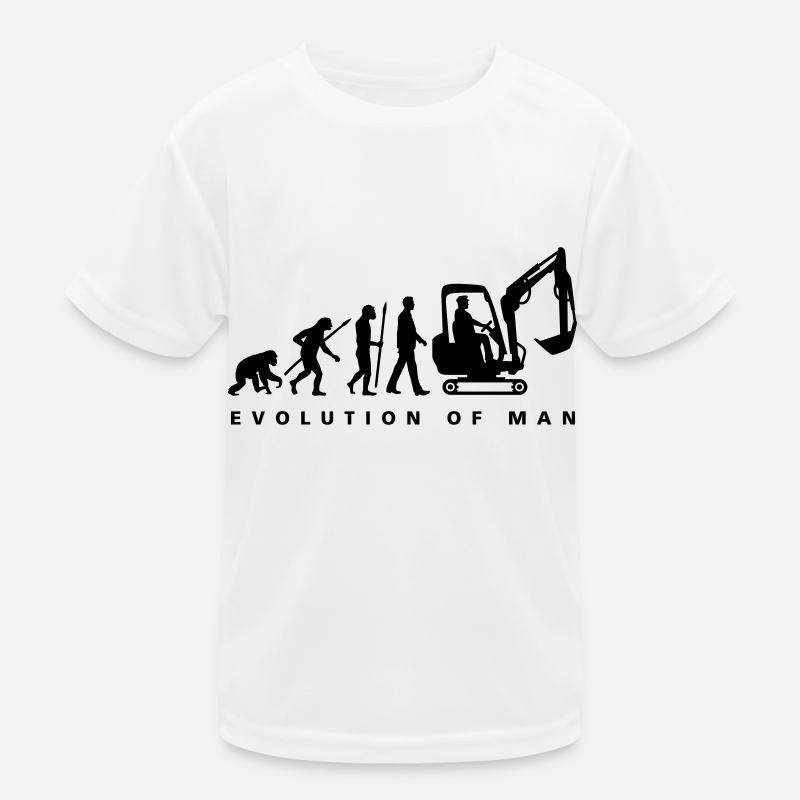 evolution_baggerfahrer_122013_a_1c - Kinder Funktions-T-Shirt - Weiß