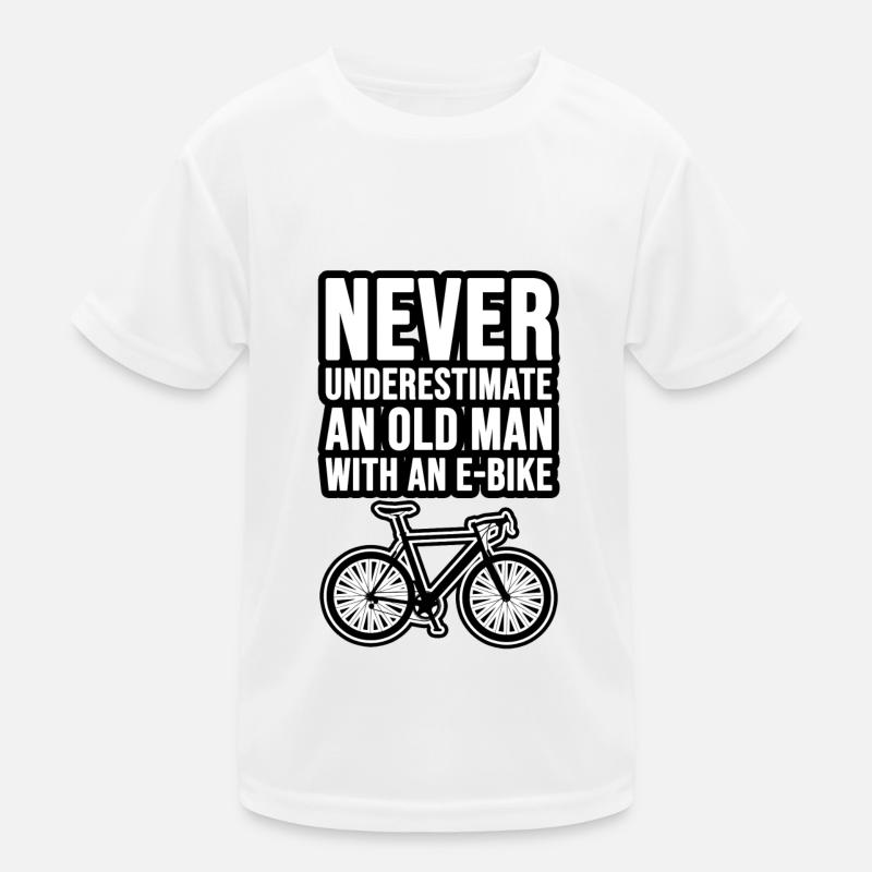 Never underestimate an old man with an e-bike Kids Functional T-Shirt