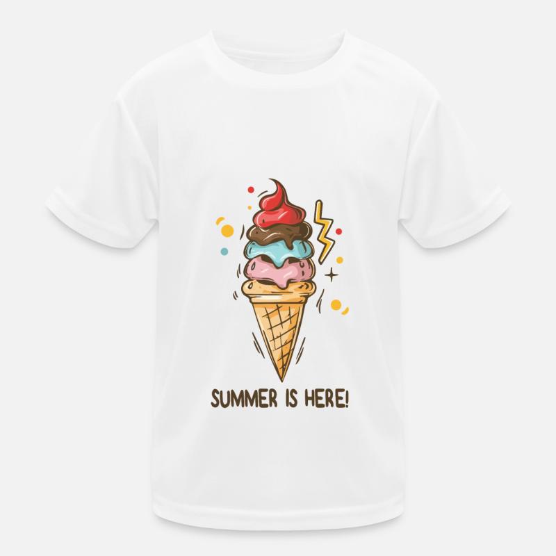 Eis Summer is here Eiscreme Eisdiele Sommerzeit Kinder Funktions-T-Shirt