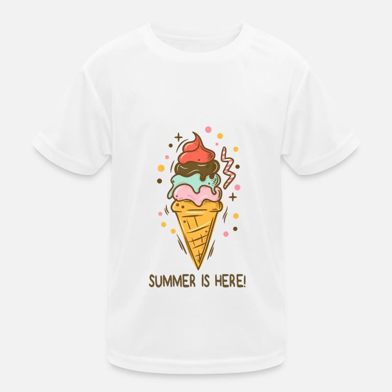 Eis Summer is here Eiscreme Eisdiele Sommerzeit Kinder Funktions-T-Shirt