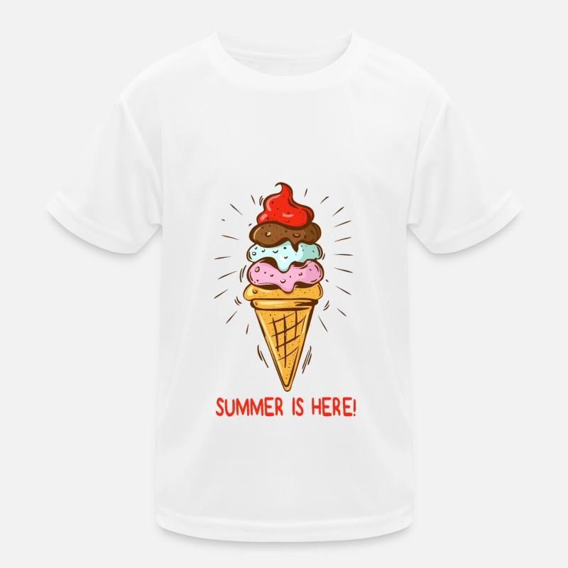 Eis Summer is here Eiscreme Eisdiele Sommerzeit Kinder Funktions-T-Shirt