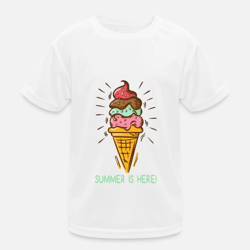 Eis Summer is here Eiscreme Eisdiele Sommerzeit Kinder Funktions-T-Shirt