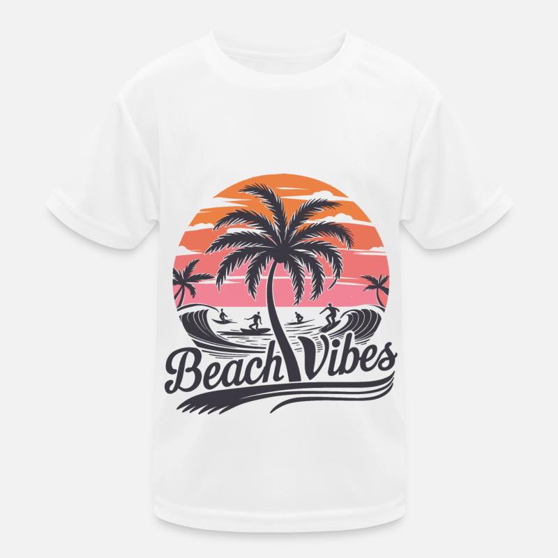 Ambiance de plage Retro Surfer Vacances à Palm Beach T-shirt sport Enfant