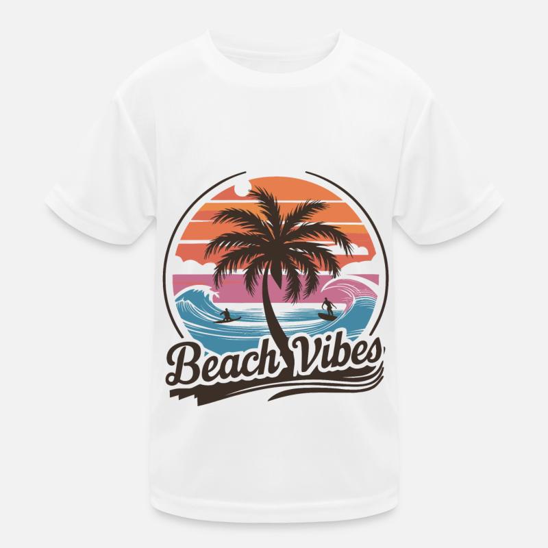 Ambiance de plage Retro Surfer Vacances à Palm Beach T-shirt sport Enfant