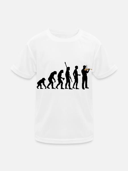evolution_geiger - Kinder Funktions-T-Shirt - Weiß - Vorne