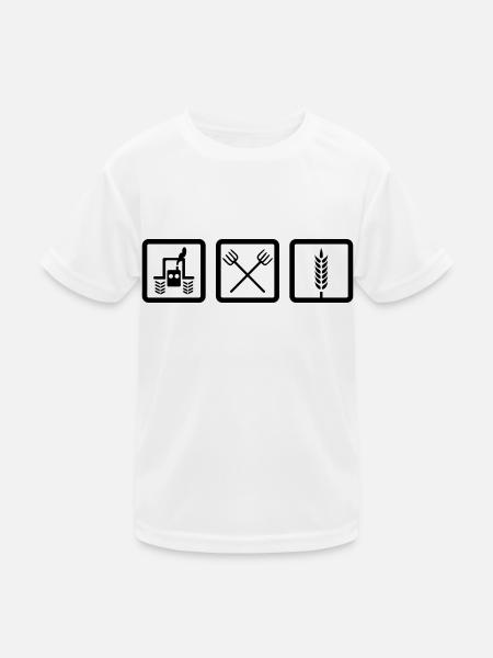 Bauernhof - Kinder Funktions-T-Shirt - Weiß - Vorne