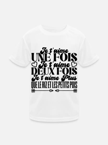 Ich liebe dich einmal, ich liebe dich zweimal - Kinder Funktions-T-Shirt - Weiß - Vorne