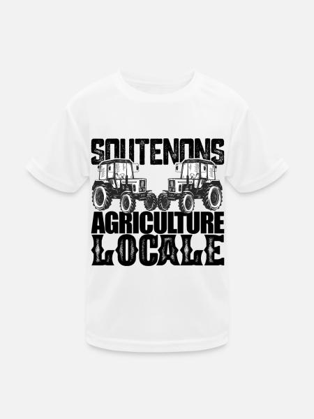 Unterstützen wir die lokale Landwirtschaft. Landwirte in Frankreich - Kinder Funktions-T-Shirt - Weiß - Vorne