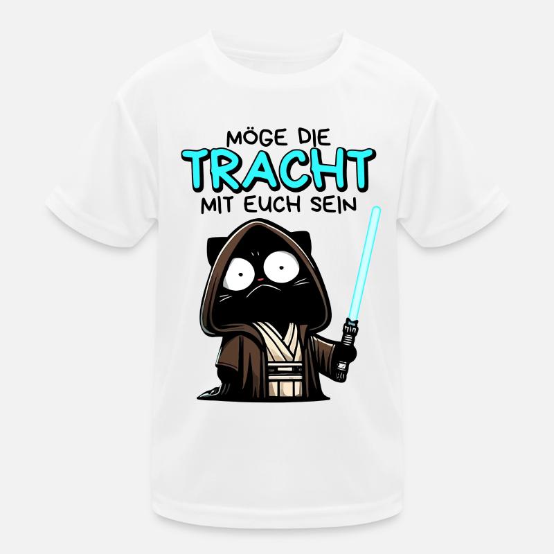 Möge die Tracht mit euch sein – Nerdkatze Kinder Funktions-T-Shirt