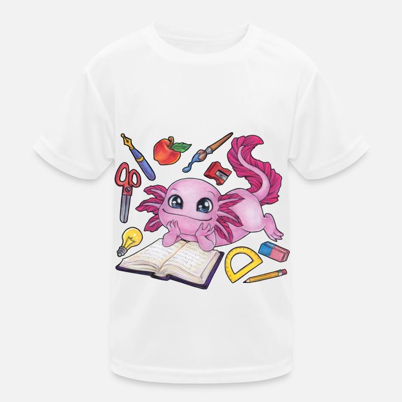 Niedliches Axolotl Kind Einschulung Schulanfang Kinder Funktions-T-Shirt
