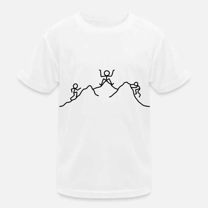 Strichmännchen klettern Kinder Funktions-T-Shirt