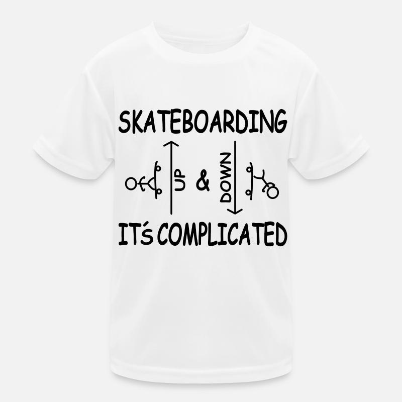 Skateboarding It's Complicated Funny Skateboarder Kids Functional T-Shirt