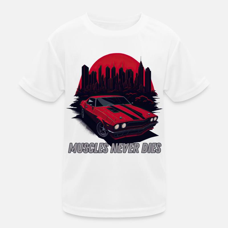 Muscle Car Never Dies Kids Functional T-Shirt
