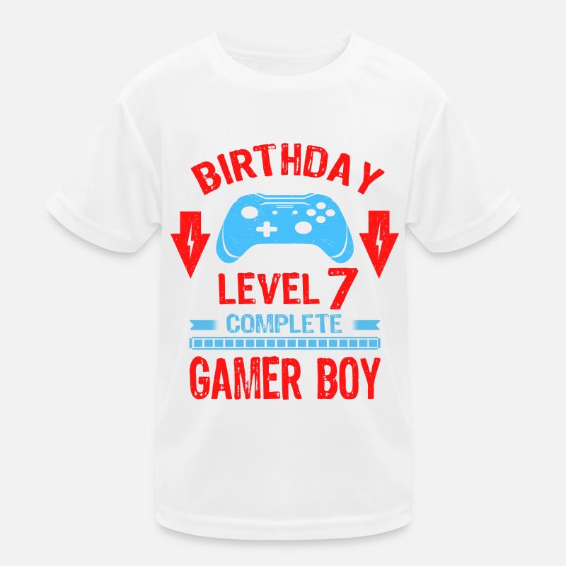 Seven 7yr BDay Son Boy Funny Gamer 7th 7 Year Old Kinder Funktions-T-Shirt