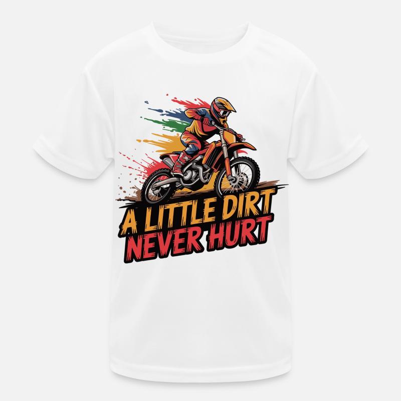 Motocross-Abenteuer beginnt Dreck gehört dazu Kinder Funktions-T-Shirt