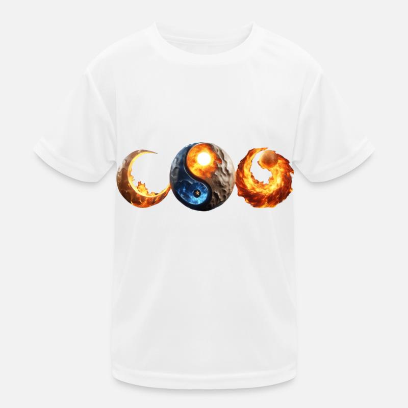 Planets on fire - Kids Functional T-Shirt - white
