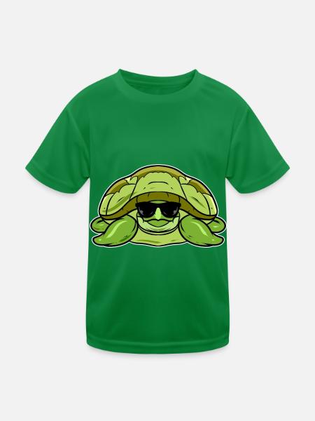 Schildkröte - Kinder Funktions-T-Shirt - Kelly Green - Vorne
