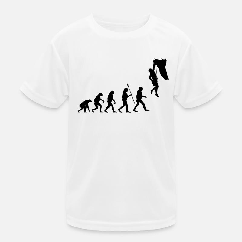 Evolution Klettern Bouldern Climbing Bergsteigen Kinder Funktions-T-Shirt