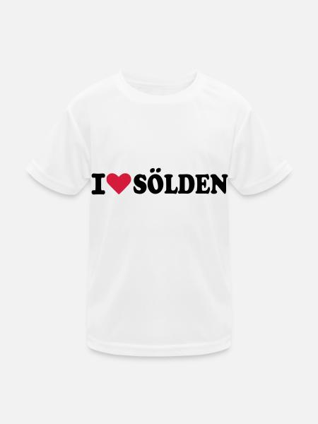 I love Sölden - Kinder Funktions-T-Shirt - Weiß - Vorne