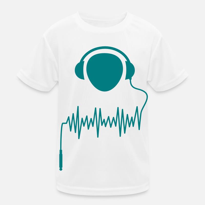 DJ Cable Jack-frequency EQ Headphones - Kids Functional T-Shirt - white