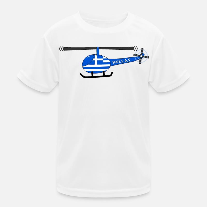 Hélicoptère Grèce Flag Enfants T-shirt sport Enfant