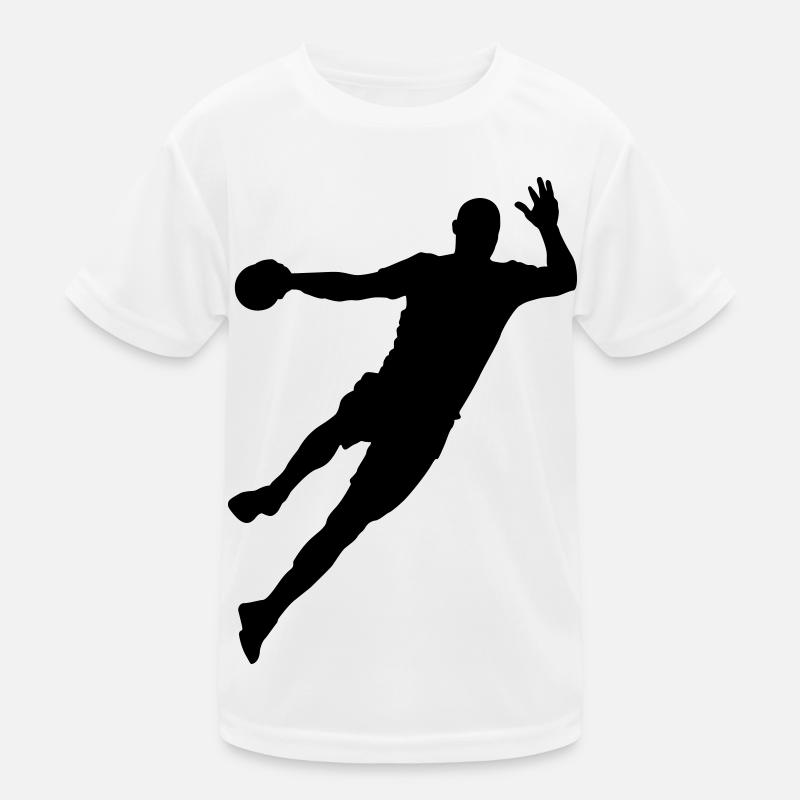 Handball Player Jump Shot Gift Kids Functional T-Shirt