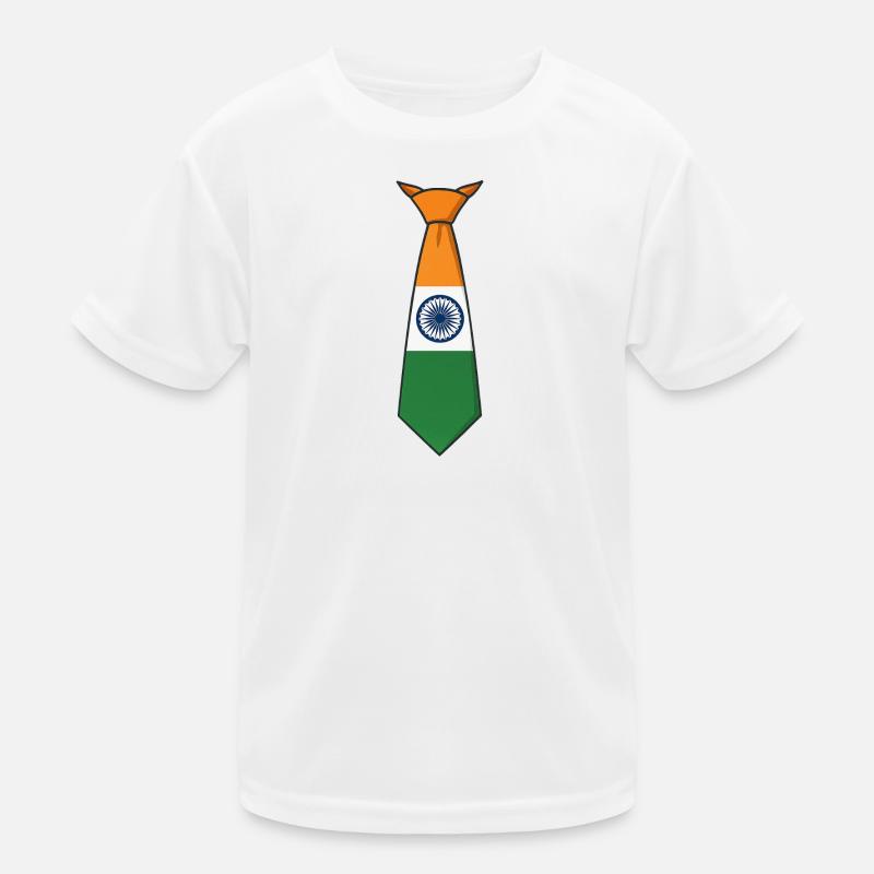 India Tie – Flaggendesign Kinder Funktions-T-Shirt