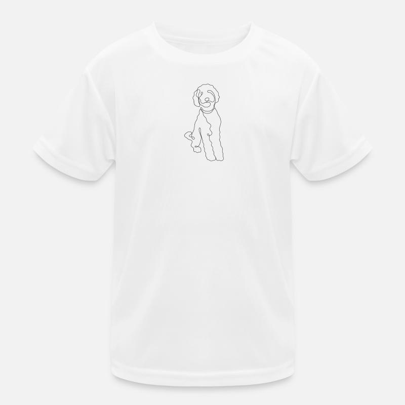 Leash dog Minimalist labradoodle Kids Functional T-Shirt