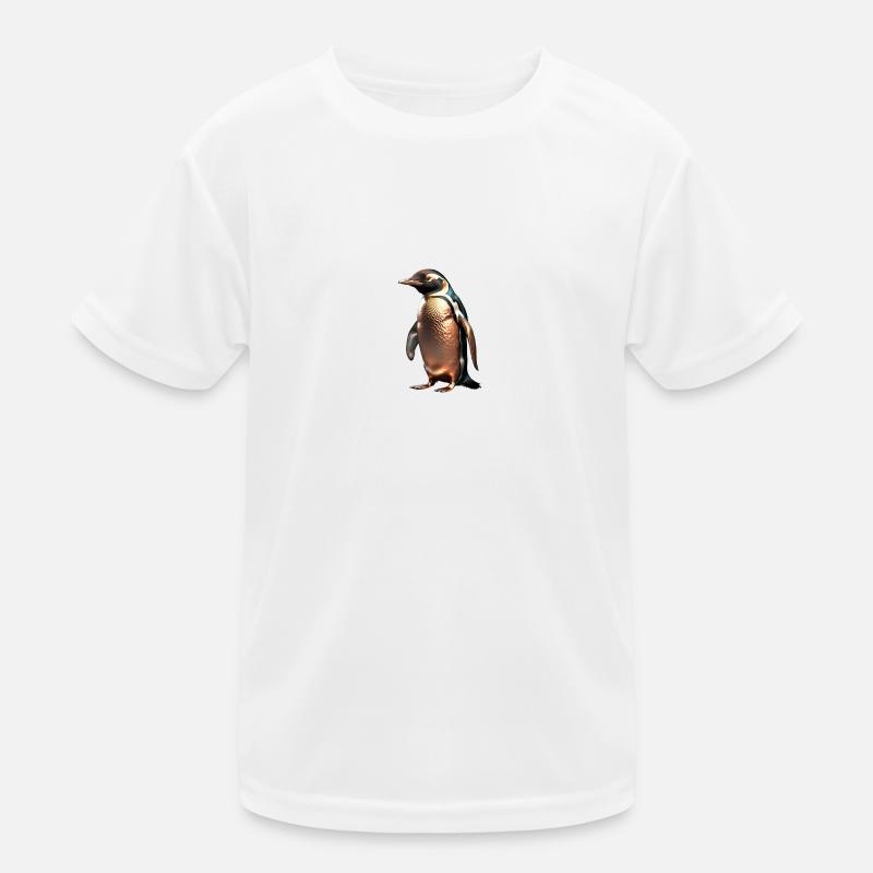 The Bronze Penguin - Kinder Funktions-T-Shirt - Weiß