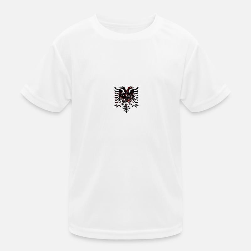 Albanian Eagle Black White Red - Kids Functional T-Shirt - white
