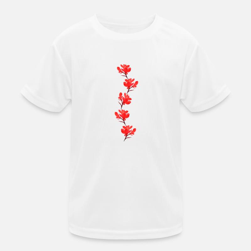 rote Blumen Kinder Funktions-T-Shirt