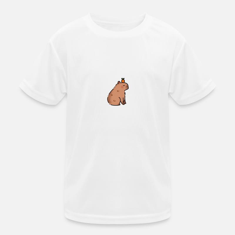 Kapibara Capybara Capibara - Kinder Funktions-T-Shirt - Weiß