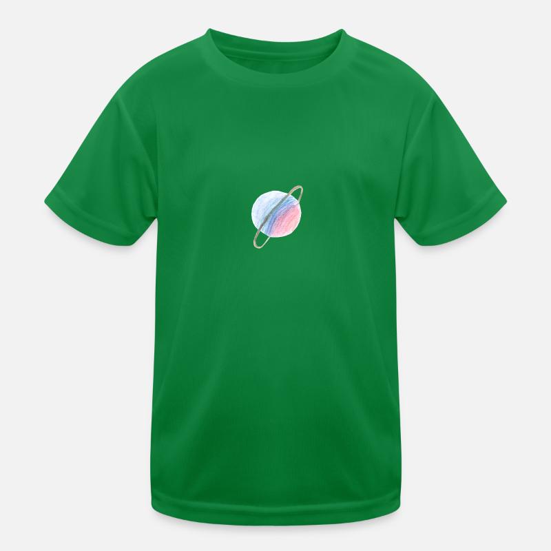 Lila-blauer Planet Kinder Funktions-T-Shirt