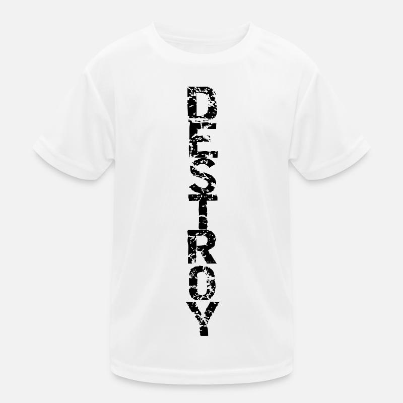 Zerstöre in Schwarz Kinder Funktions-T-Shirt