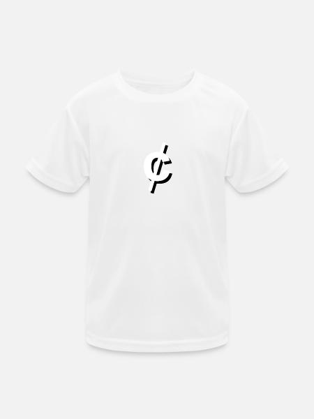 Cent Domains - Kinder Funktions-T-Shirt - Weiß - Vorne