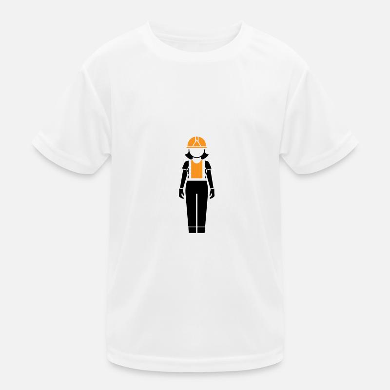 Construction Worker Woman Kids Functional T-Shirt