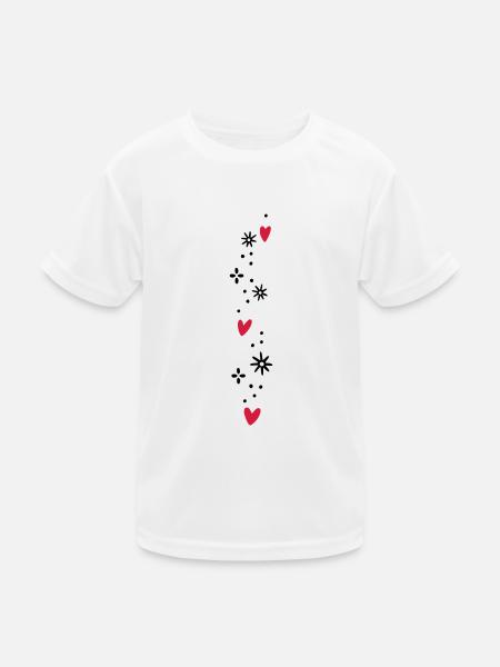 Hearts Glitter - Kids Functional T-Shirt - white - Front