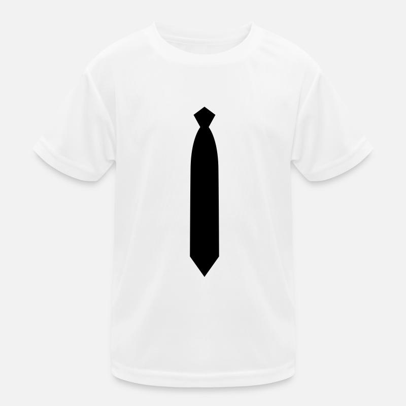 Krawatte - Kinder Funktions-T-Shirt - Weiß