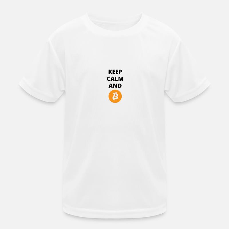 Bewahren Sie Ruhe und Bitcoin Kinder Funktions-T-Shirt