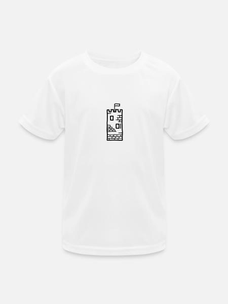 Burg Turm Ruine - Kinder Funktions-T-Shirt - Weiß - Vorne