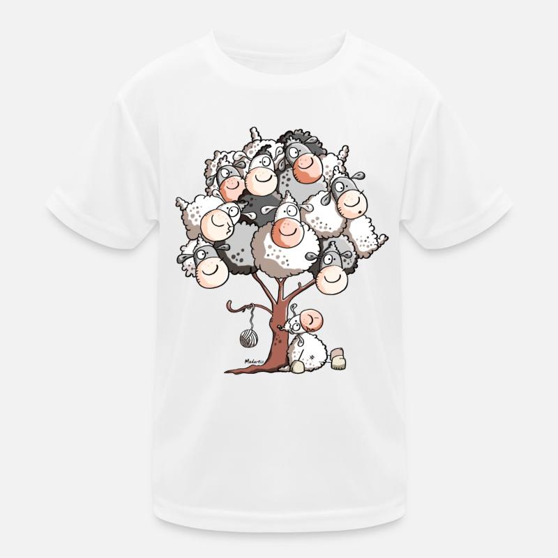 Wolliges Schafbäumchen Kinder Funktions-T-Shirt