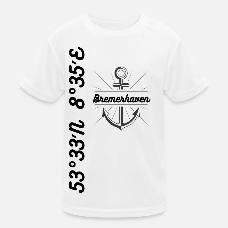 Bremerhaven coordinates Maritim Kids Functional T-Shirt