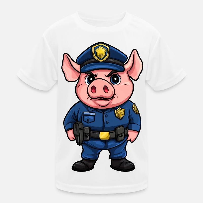 Schweine Polizei Kinder Funktions-T-Shirt