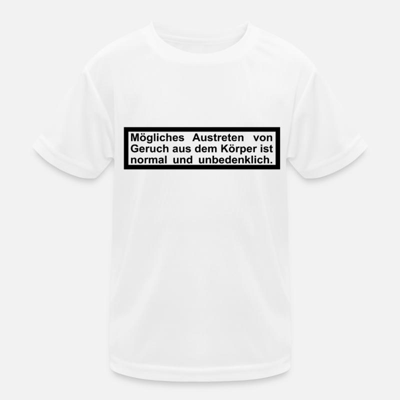 Austreten von Geruch normal Schild Hinweis Warnung Kinder Funktions-T-Shirt