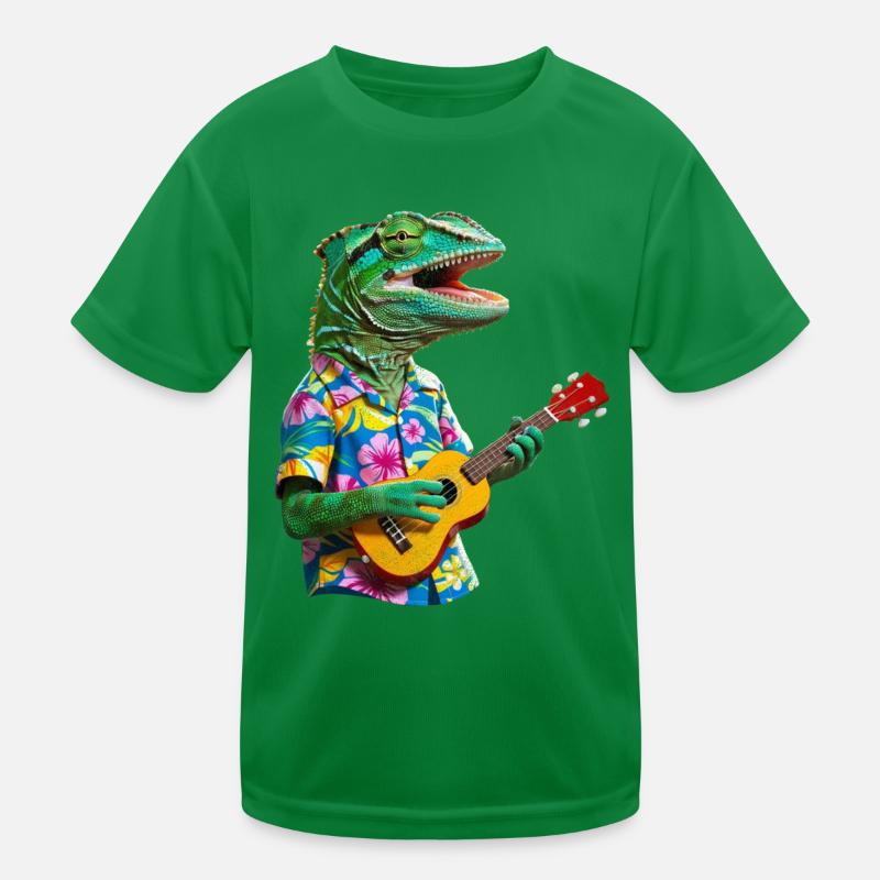 Chameleon joue du ukulélé T-shirt sport Enfant