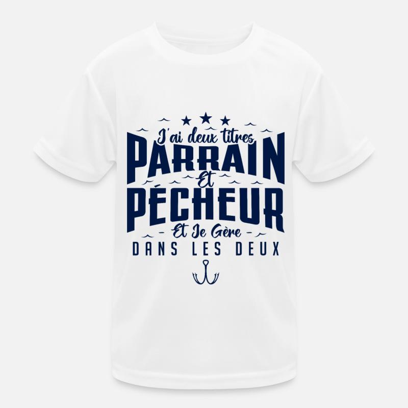 Parrain et pêcheur cadeau drôle pêche T-shirt sport Enfant
