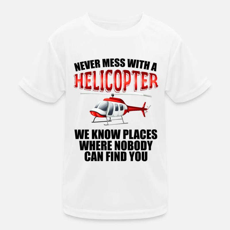 Helicopter Airplane Pilot Flight Gift Kids Functional T-Shirt